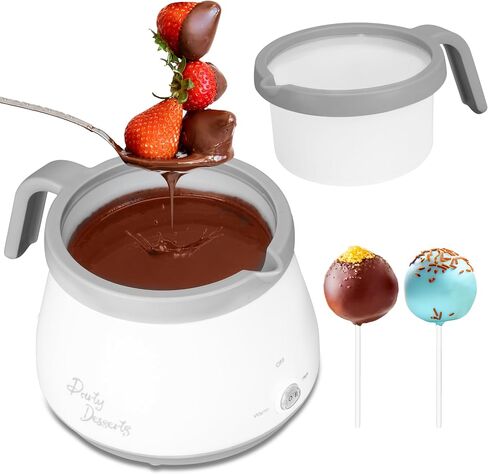 Party Desserts Candy and Chocolate Melting Pot, Mini Electric Fondue Pot, Melts Candy Chocolate in a Couple of Minutes, Ideal for Cake Pops Cookies Cakes, 1 Cups, Single Pot, Gray in Saudi Arabia