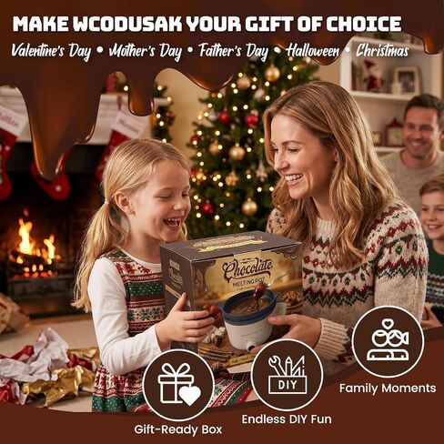 Electric Chocolate Melting Pot with Accessories & 2 BPA-Free Insert Pots | Fast Melt & Heat Hold, Full Accessories, Easy Cleanup, Ideal for Chocolate & Candy Melts, Family Parties, Movie & Game Nights in Saudi Arabia