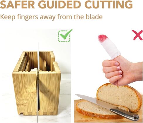Bagel Slicer Holder, Adjustable Bagel Slicers Cutter with 7 Width Settings | Large Bagel Slicer for Large and Small Bagels, Safe Bagel Cutter Slicer Easy-Clean, Bamboo Bagel Cutter with Non-Slip Base in Saudi Arabia