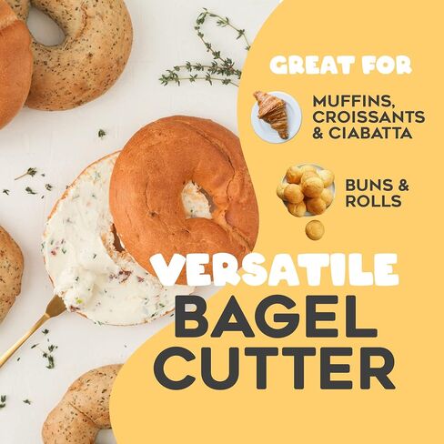 Bagel Slicer, Durable Kitchen Gadgets. Bagel Cutter with Knife for All Bagel Sizes, Dishwasher-Safe Bagel Cutter Slicer for Home, Bakeries, Coffee Shops, & more. (White) in Saudi Arabia