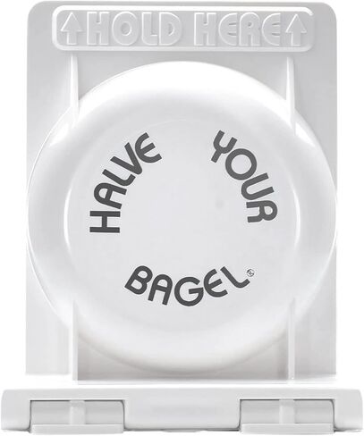 Bagel Slicer, Durable Kitchen Gadgets. Bagel Cutter with Knife for All Bagel Sizes, Dishwasher-Safe Bagel Cutter Slicer for Home, Bakeries, Coffee Shops, & more. (White) in Saudi Arabia