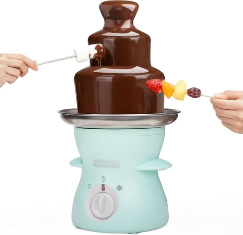 SugarWhisk 3 Tier Mini Chocolate Fountain Machine, Easy to Use & Clean, Great for Parties, Events & Weddings, 22 Oz Capacity, Aqua in Saudi Arabia