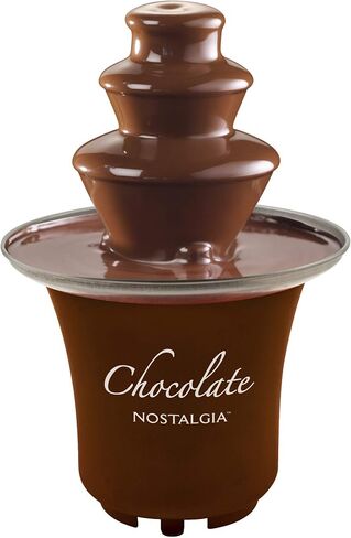 Nostalgia 3 Tier Electric Chocolate Fondue Fountain Machine for Parties - Melts Cheese, Queso, Candy, and Liqueur - Dip Strawberries, Apple Wedges, Vegetables, and More - 8-Ounce - Brown in Saudi Arabia