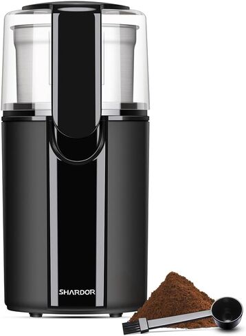 SHARDOR Coffee Grinder Electric, Spice, Herb, Grinder for Coffee Bean Spices and Seeds with 2 Removable Stainless Steel Bowls, Black in Saudi Arabia