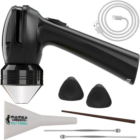 Mamba Grinder Electric Spice Grinders. Easy to Load One-Handed Use 1g USB Rechargeable Mill | 1g, aluminium teeth, 3 Nm torque, coarse-to-fine texture control, clear spout, easy filling and cleaning, 1200 mAh battery in Kuwait