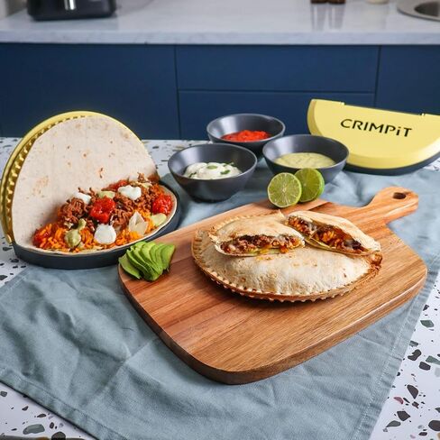 CRIMPiT Large Tortilla Sealer - For 10-12" Flour Tortillas | Make Sealed Tacos, Quesadillas, Burritos & More | Mess-Free Meals in Seconds | BPA-Free, Dishwasher Safe | Made in UK & USA in Saudi Arabia