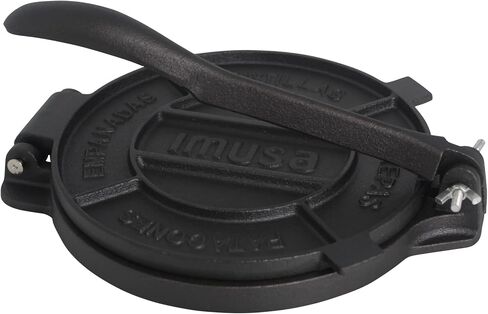IMUSA USA Tortilla Press, 8 Inch, Silver | Bare Aluminum Finish, Easy Lever, Makes Flatbreads and Dumplings, Essential for Home Kitchens in Saudi Arabia