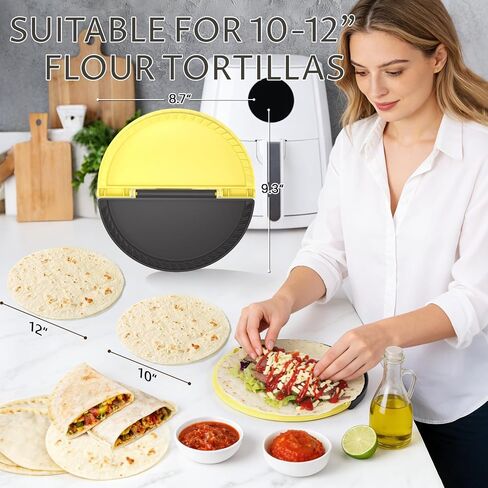 Tortilla Crimper, Tortilla Sealer, 10-12"IN Flour Tortilla Press | BPA-Free, Dishwasher Safe, Heavy Duty Taco, Quesadilla & Empanada Maker, Tortilla Wrap Sealer, Cutter for Burritos & Sandwiches in Saudi Arabia