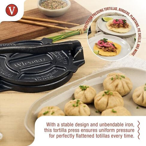 Victoria Cast Iron Tortilla Press, Tortilla and Roti Maker, Made in Colombia, 6.5 Inches in Saudi Arabia