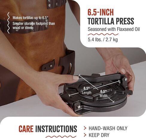 Victoria Cast Iron Tortilla Press, Tortilla and Roti Maker, Made in Colombia, 6.5 Inches in Saudi Arabia