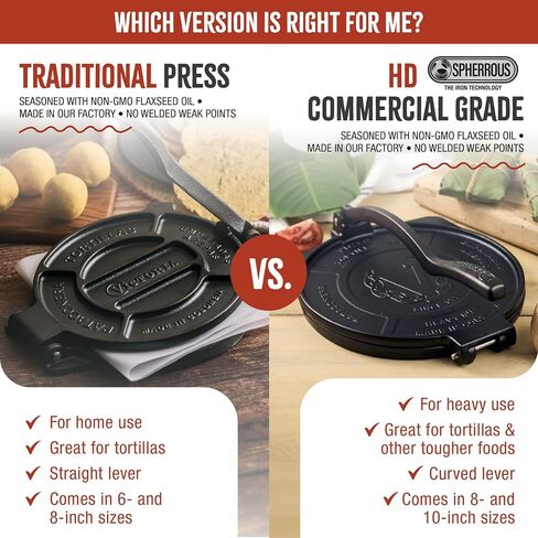 Victoria Cast Iron Tortilla Press, Tortilla and Roti Maker, Made in Colombia, 6.5 Inches in Saudi Arabia