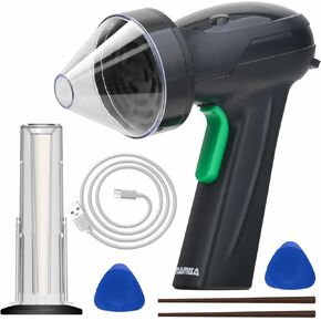 Mamba Lite USB-C One-Hand Grinder for Herbs and Seasonings, Black | 0.75g capacity, rocker switch control, transparent PC tray, clear spout, charging cable, cleaning tools, easy storage in Kuwait