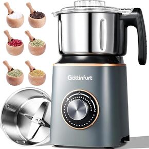 Versatile Grinder for Kitchen, Electric Spice Grinder 800g Stainless Steel Mill Grinder with Detachable Bowl for Wheat, Nuts, Herb and Coffee Beans in Kuwait