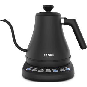 Cosori Gooseneck Electric Kettle with Temperature Control, 0.8L, Black | No Plastic Contact with Water, 5 Presets, 60-Min Keep Warm, Pour Over Coffee & Tea, Stainless Steel Interior, 1200W in Saudi Arabia