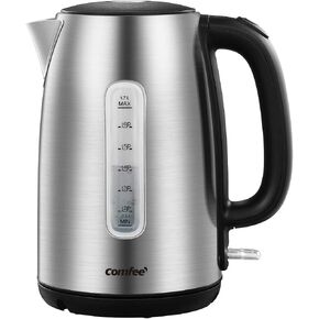 COMFEE' Stainless Steel Electric Kettle, 1.7 Liter Tea Kettle Electric & Hot Water Kettle, 1500W Fast Boil with LED Light, Auto Shut-Off and Boil-Dry Protection in Saudi Arabia