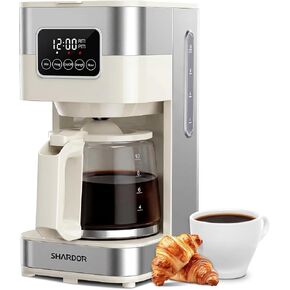 SHARDOR 10-Cup Programmable Coffee Maker, Regular & Strong Brew Drip Coffee Machine for Home and Office, Auto Shut Off, Permanent Filter, Silver in Saudi Arabia