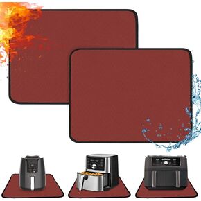 2 PCS Heat Resistant Mats for Countertop Air Fryer, 18x15in, Black | 1022 ℉ Fireproof mat, air fryer accessories for ninja, cosori, waterproof hot pads for kitchen toaster, oven, coffee maker in Saudi Arabia
