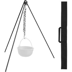 50" Dutch Oven Tripod with Carry Bag, Cast Iron Campfire Cooking Stand | Heavy Duty Camp Fire Cooking Equipment for Camp Chef Outdoor Camping, Cooking Lantern Tripod Hanger with Storage Bag in Saudi Arabia