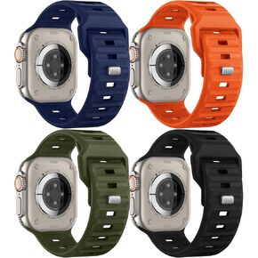 أساور رياضية 6 عبوات متوافقة مع Apple Watch Ultra 3/2 Band 49mm 46mm 45mm 44mm 42mm، أساور معصم واسعة من السيليكون الناعم مقاومة للماء للرجال لسلسلة iWatch 11 10 9 8 7 6 5 4 3 SE Ultra in Kuwait