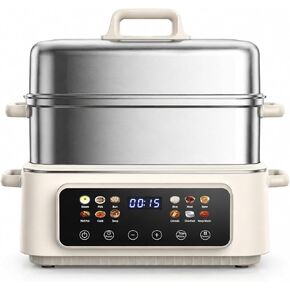 Fulgutonit 18QT Electric Food Steamer | 304 Stainless Steel,2-Tier,24H Preset Timer, 12 Smart Cooking Modes, For Healthy Family Meals & Hot Pot in Saudi Arabia