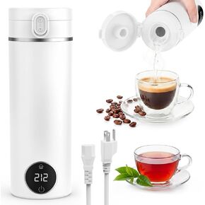 Portable Travel Electric Tea Kettle,6 Preset Temp Plug-in Keep Warm,15 OZ Small Hot Water Boiler,304 Stainless Steel,Auto Shutoff&Boil Dry Protection,Termo Electrico Portatil for Hotel,RV Travel White in Saudi Arabia