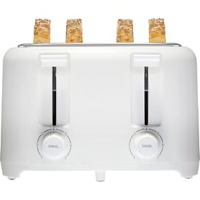 Proctor Silex 4 Slice Toaster with Extra Wide Slots For Bagels | Browning Control With 7 Shades | Auto Shutoff | Toast Boost | Slide-Out Crumb Tray | Cancel Button | White | 24215G in Saudi Arabia