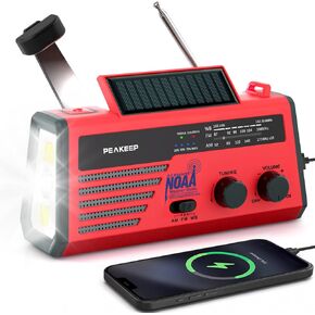 Peakeep NOAA Emergency Weather Radio Alert with Crank Solar Battery Powered in Saudi Arabia