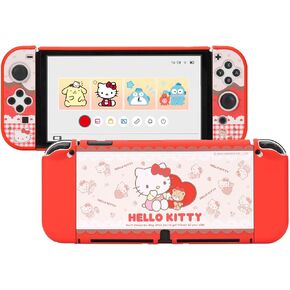 غطاء حماية Kuitmor لجهاز Switch OLED، غطاء غطاء قابل للإرساء بنمط لطيف نحيف متوافق مع Switch OLED، غلاف تصميم مضاد للخدش وممتص للصدمات لعصا التحكم (Pompompurin) in Saudi Arabia