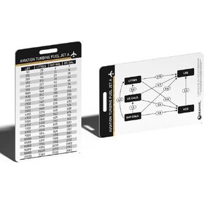 Seahive Aviation Fuel Conversion Cards (2-Pack) - Avgas 100LL + Jet-A Weight & Volume Quick Reference - Durable Pilot Badge Lanyard Accessory for Planning & Cockpit Safety in Saudi Arabia