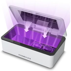 KING&DUKE Phone Sanitizer, UV Sanitizer Box with 360° UV-C Light, Portable UV Phone Sanitizer for Cell Phone, Keys, Glasses, Earphones – White in Saudi Arabia