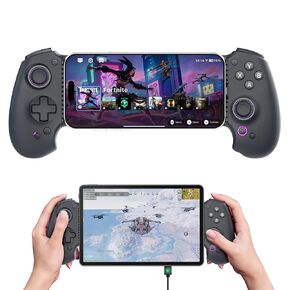 abxylute S9 Full-Size Gaming Phone Controller for iPhone 15/16/17, iPad Mini 6/7 Android Tablet Bluetooth TypeC Mobile Gamepad Free Button Mapping Genshin Impact, Hall Effect Joystick (black) in Saudi Arabia