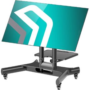 ONKRON Mobile TV Stand 32-70 Inch, up to 89 lbs, max VESA 600x400, Black | TV rolling cart 90° tilt, height adjustable, AV shelf, cable management, wheels, low height; for touchscreens & training in Saudi Arabia