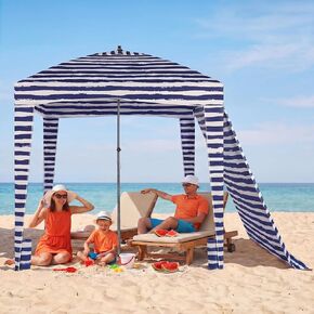 OLIXIS Beach Cabana, Canopy Tent, Sun Shade, 6FTx6FT | Beach Tent UPF 50+, Easy Setup, Side Wall, Wind Resistant, Cool Shelter for Whole Family in Kuwait