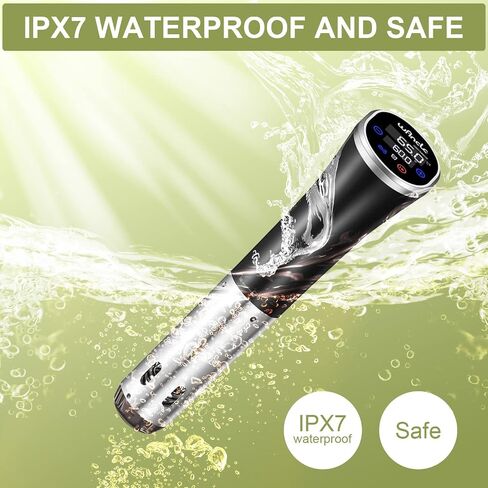 Sous Vide, Wancle Sous Vide Cooker 1100W IPX7 Waterproof Thermal Immersion Circulator With Reservation Function, Easy to store in Saudi Arabia