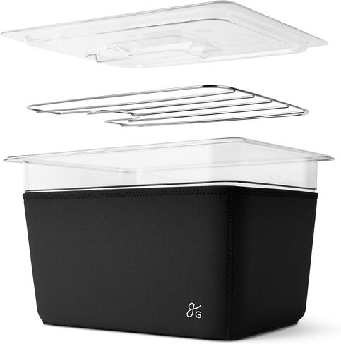 Greater Goods 12 Qt Sous Vide Container with Lid, Rack & Insulated Sleeve | Fits Most Wand-Style Circulators, Reduces Evaporation During Long Cooks, Clear MIN/MAX Fill Marks, Dishwasher Safe, Full Kit in Saudi Arabia