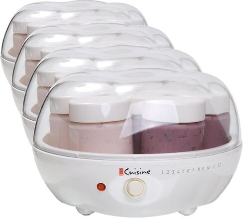 Euro Cuisine YM80 Electric Yogurt Maker Machine- Promote Gut Health with Probiotic Rich Homemade Yogurt -Home Yogurt Incubator with Glass Jars, White in Saudi Arabia