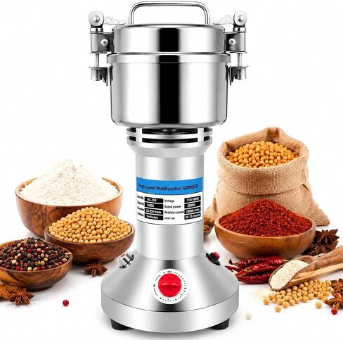 Electric Grain Mill Grinder, 550g High-Speed Stainless Steel Flour Mill, Professional Spice & Herb Pulverizer, 110V Heavy Duty Dry Food Powder Machine for Grainsn Corn Coffee Pepper & Seasonings in Saudi Arabia