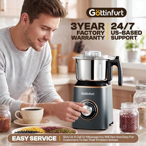 Versatile Grinder for Kitchen, Electric Spice Grinder 800g Stainless Steel Mill Grinder with Detachable Bowl for Wheat, Nuts, Herb and Coffee Beans in Kuwait