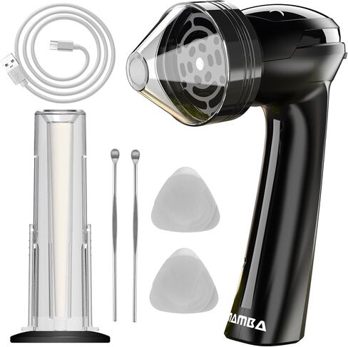 Mamba XL USB One-Hand Spice Grinder with Aluminum Teeth, Gray | 2g capacity, aluminum teeth, clear cone spout, cleaning tools, easy flavour preparation, compact countertop storage in Saudi Arabia