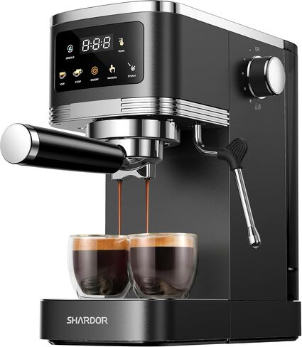SHARDOR Espresso Machine 20 Bar, Professional Espresso Machine with Milk Frother and Touchscreen, Expresso Coffee Machines with Adjustable Temperature,for Cappuccino, Latte, Stainless Steel, Silver in Saudi Arabia