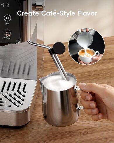 ecozy 2-in-1 Espresso Machine with Milk Frother, Guided Touchscreen | Coffee Maker Combo for Brewing Barista-quality Coffee, Lattes, Cappuccinos, and Americanos at Home in Saudi Arabia
