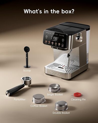 ecozy 2-in-1 Espresso Machine with Milk Frother, Guided Touchscreen | Coffee Maker Combo for Brewing Barista-quality Coffee, Lattes, Cappuccinos, and Americanos at Home in Saudi Arabia