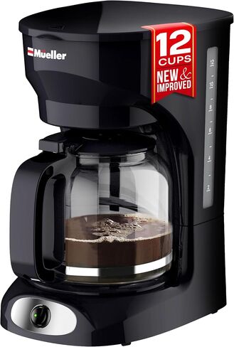 Mueller 12-Cup Drip Coffee Maker | Borosilicate Carafe, Auto-Off, Reusable Filter, Anti-Drip, Keep-Warm Function in Saudi Arabia