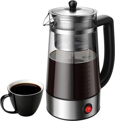 KIDISLE 10-Cup Electric Percolator Coffee Pot, Glass Percolator Coffee Maker with Borosilicate Carafe, Stainless Steel Filter Basket, 1000W in Saudi Arabia