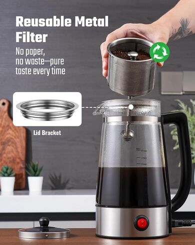 KIDISLE 10-Cup Electric Percolator Coffee Pot, Glass Percolator Coffee Maker with Borosilicate Carafe, Stainless Steel Filter Basket, 1000W in Saudi Arabia