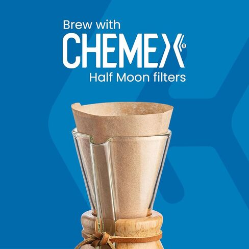 Chemex Pour-Over Glass Coffeemaker - Classic Series - 3-Cup - Exclusive Packaging | Manual Drip Coffee Brewer, Non-Porous Borosilicate Glass, Uses FP-2 Filters, Sediment-Free in Kuwait