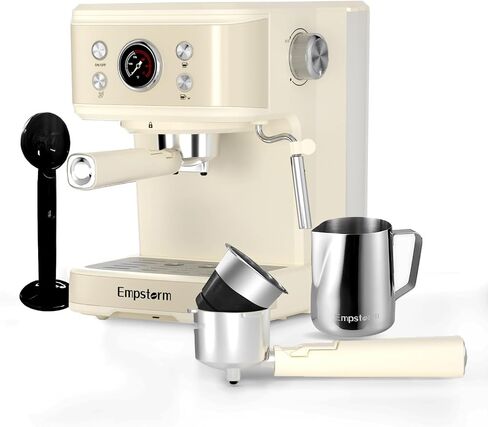 Empstorm Espresso Machine 20 Bar, 2 in 1 Espresso Maker with Milk Frother Steam Wand for Latte and Cappuccino& Milk Frothing Pitcher Steamer Cup Foam Making in Saudi Arabia