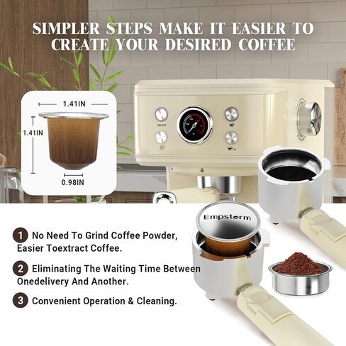 Empstorm Espresso Machine 20 Bar, 2 in 1 Espresso Maker with Milk Frother Steam Wand for Latte and Cappuccino& Milk Frothing Pitcher Steamer Cup Foam Making in Saudi Arabia