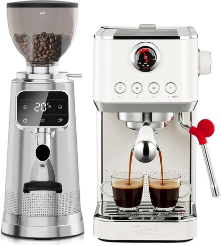 Tuni E2 Gen3 Dual Boiler Espresso Machine with Super+ Steam Power, Ivory | 20 Bar Espresso Coffee Machine with PID NTC Temp Control,58mm Brew System for Cold Brew,Espresso,Cappuccino,Latte in Saudi Arabia