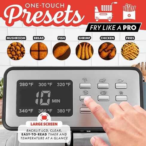 Gourmia 3.2 Qt Countertop Deep Fryer – Electric Oil Fryer with Digital Display, Adjustable 280°F–380°F Temperature Control, Viewing Window, Odor Filter Lid & Magnetic Safety Cord in Saudi Arabia